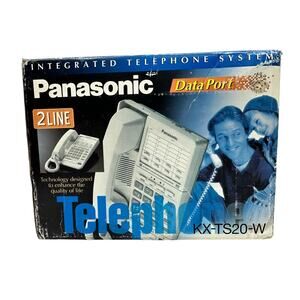 NEW PANASONIC PHONE 2‎ LINE & DATA Port KX-TS20-W SPEAKERPHONE HOLD FLASH